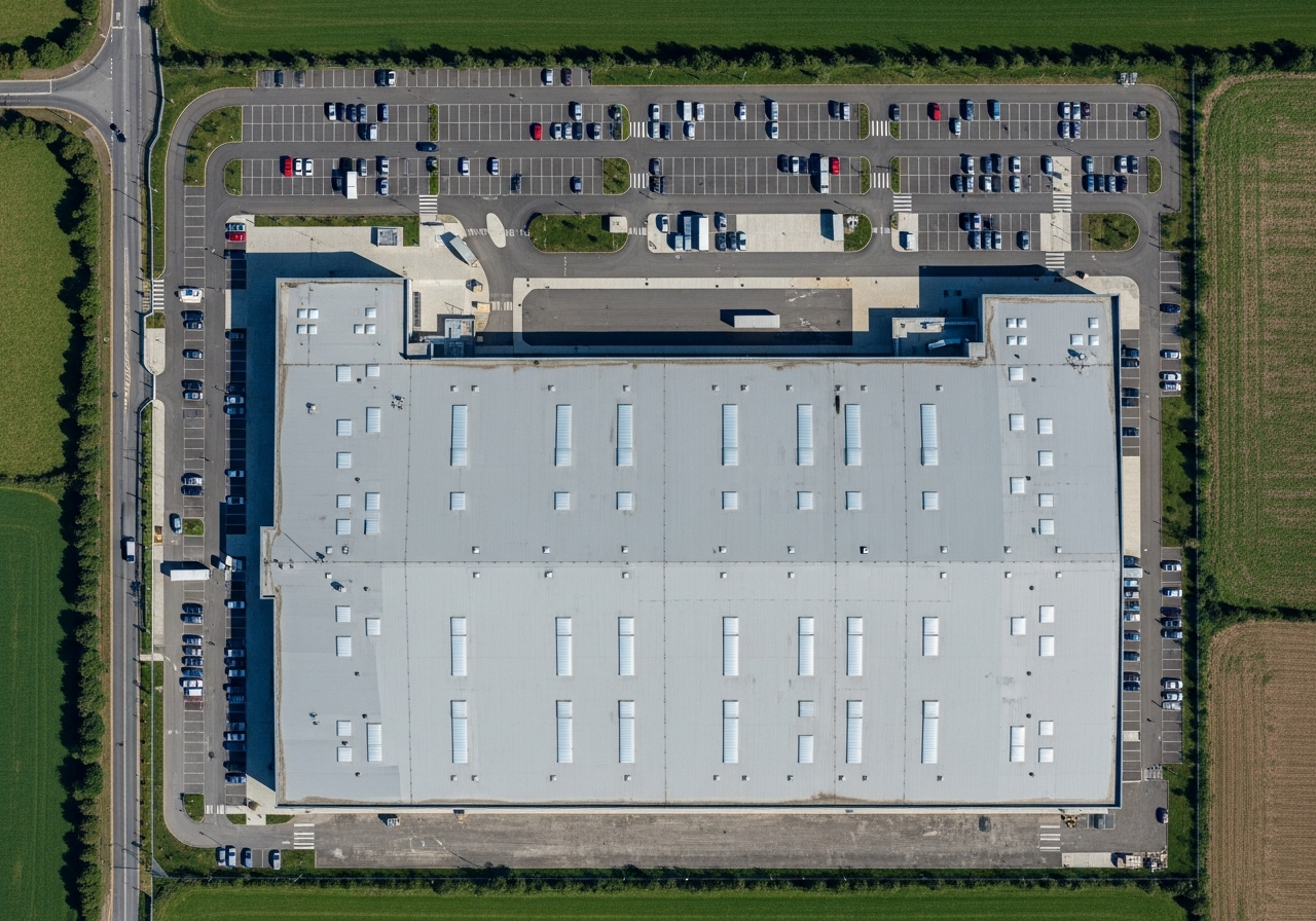 Satellite aerial — commercial building