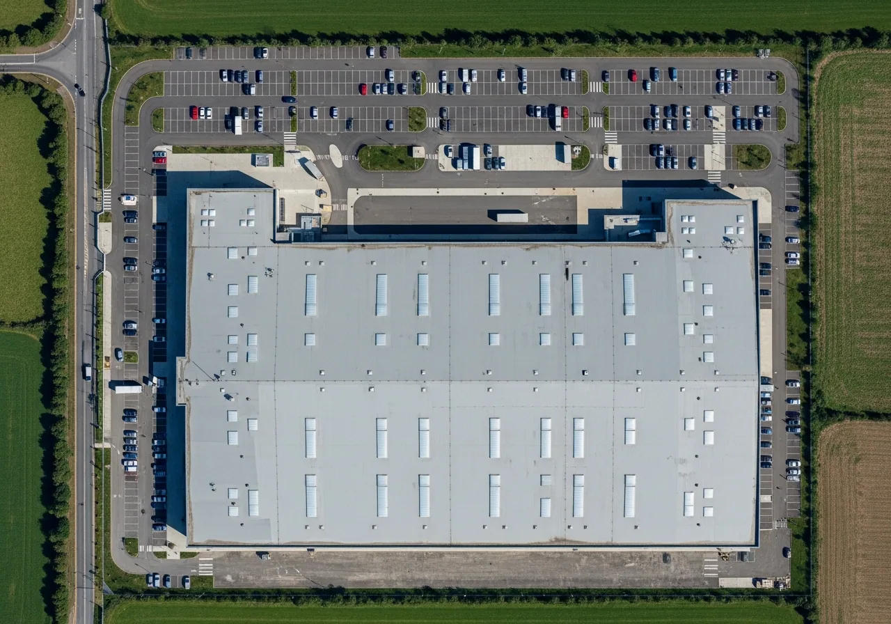 Satellite aerial — commercial building